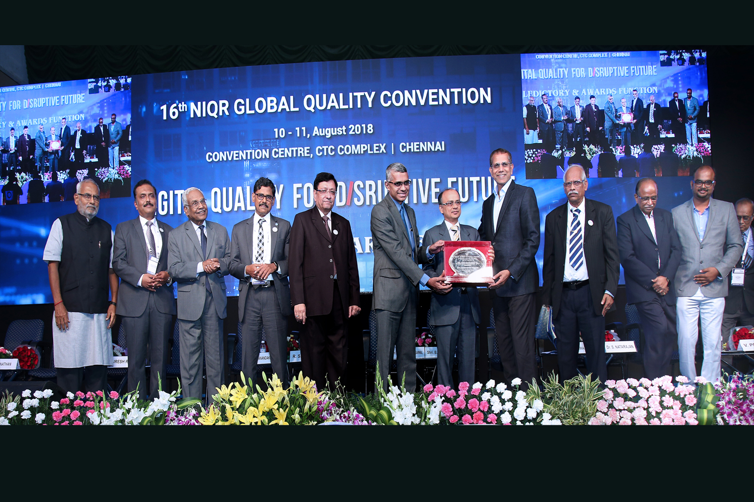 Tata Consultancy Services.Mr.Suresh Raman VP & Chennai Head- Operations and Mr.K.Subramanian, Head - Delivery Excellence received the award on behalf of TCS